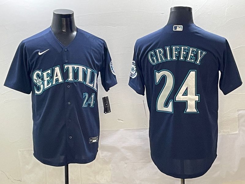 Men Seattle Mariners #24 Griffey Drak Blue Game 2025 Nike MLB Jersey style 1->seattle mariners->MLB Jersey